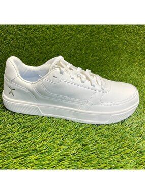 Flux Footwear Adapt Leather Trainer White Mens Size 10.5 Athletic Shoes Sneakers